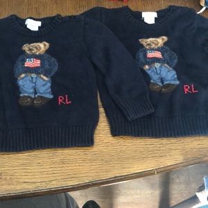 Ralph Lauren teddy bear sweaters 24m TWINS
